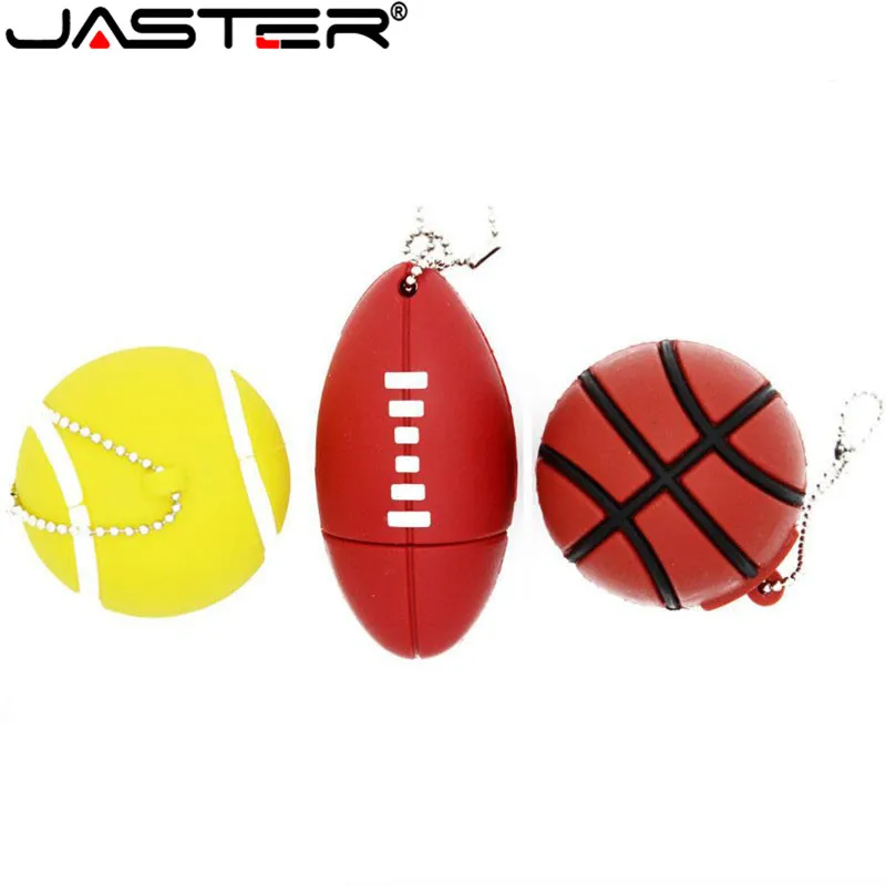 

JASTER new Rugby Basketball tennis USB flash drive 2.0 Pen Drive minions Memory stick pendrive 4GB 8GB 16GB 32GB 64GB 128GB gift