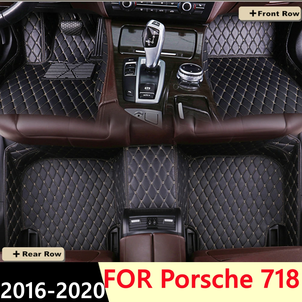 

SJ ALL Weather Custom Fit Car Floor Mats Front & Rear FloorLiner Styling Auto Carpet Mat For Porsche 718 2016 2017-2020
