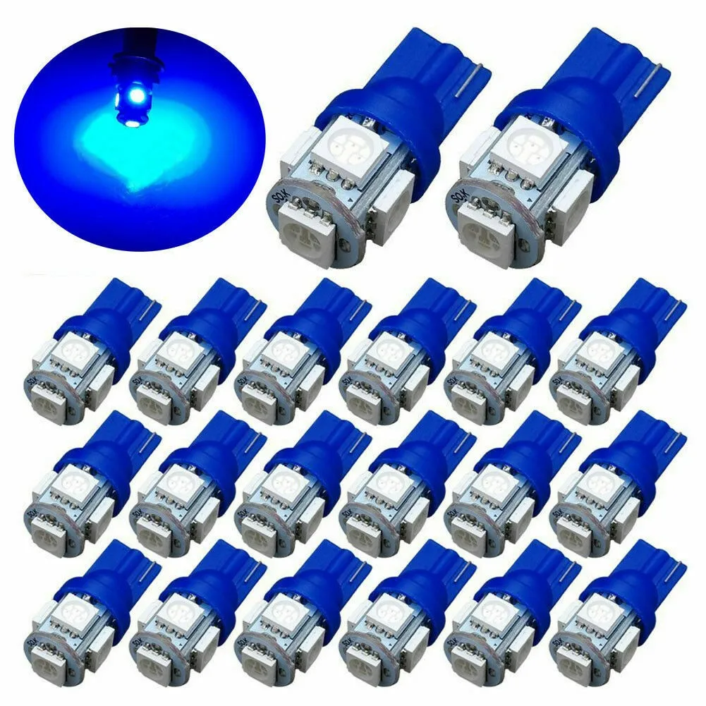 

T10 LED Light Bulbs Ultra Blue 0.96W 2825 192 194 5050 5 SMD Accessories