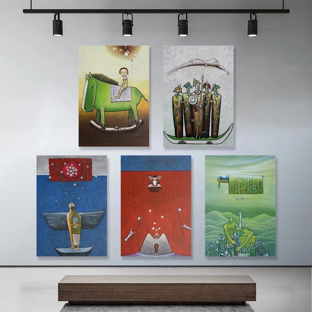 

Wall Art Minimalist Canvas Print Retro Style Posters Modern Abstract Modular Painting Nordic Picture Home Decor For Living Room