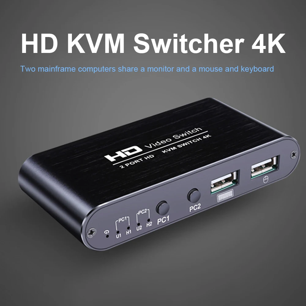 

HD Video Switch Wireless Mouse Keyboard Sharer 4K HDMI-Compatible KVM USB 2.0 Computer Switcher Monitor Display Sharer