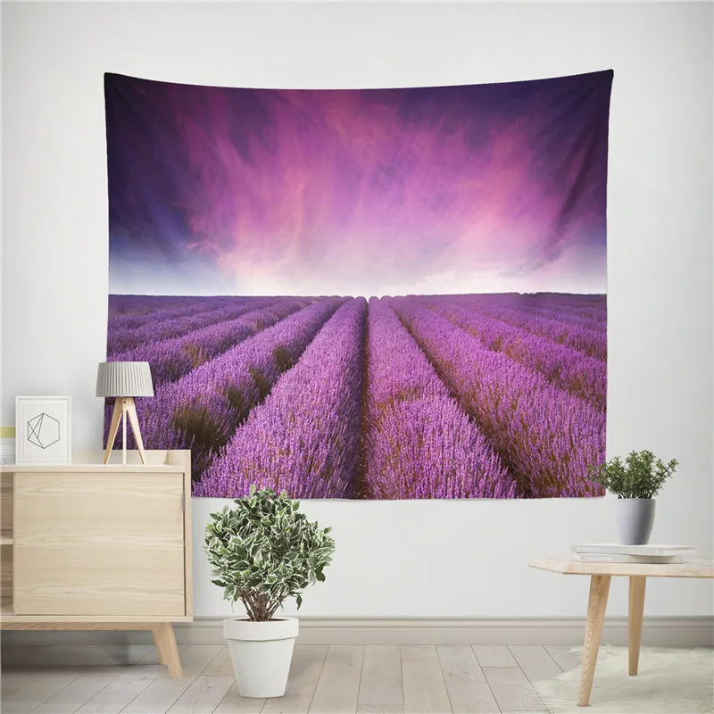 Цветочным лавандовым узором гобелены Лаванда Печать Декоративные Мандала