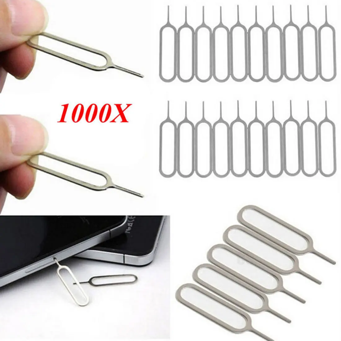 

100pcs Durable Metal Ejector Pins Kit Phone Sim Card Tray Ejector Eject Pin Removal Tool Laptop Repair Hand Tools