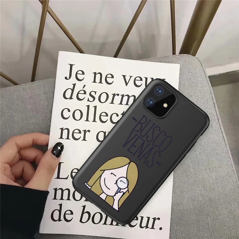 Модная испанская мультфильм медицина медсестра черный мягкий силиконовый чехол