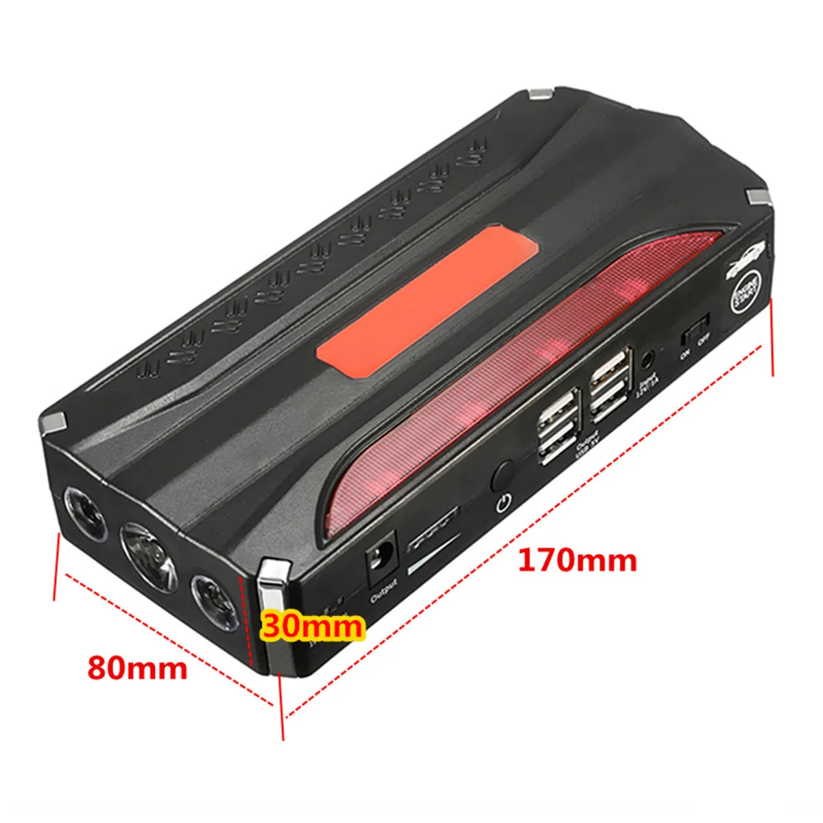12v 69800mah car jump starter emergency start over current protected battery 4 usb power bank led w smart clip free global shipping