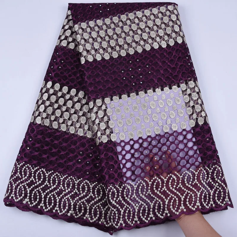 Тюлевая кружевная ткань с вышивкой в африканском стиле 2019 5 ярдов камнями для