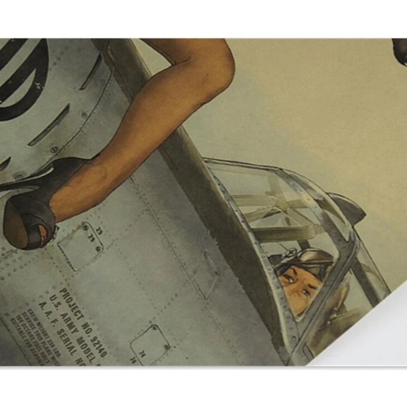 Винтажный постер с сексуальной девушкой времен Второй мировой войны в стиле