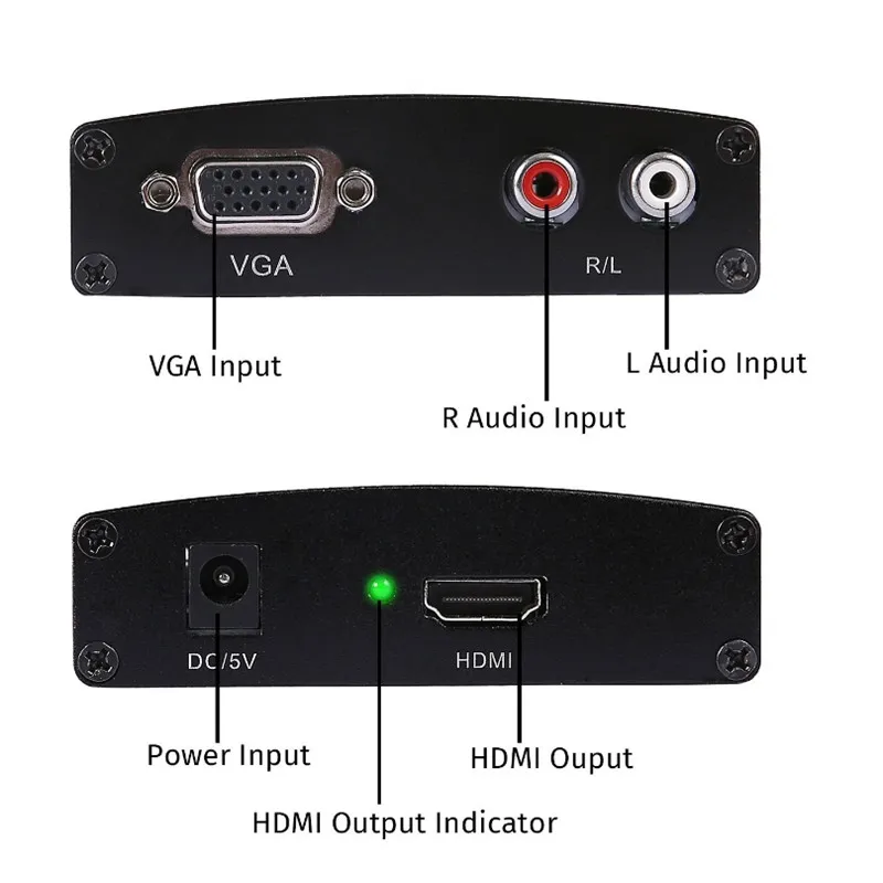 Адаптер-преобразователь VGA-HDMI, аудиоадаптер VGA + R/L-HDMI с аудио 1080P для проектора HDTV монитора PS3 от AliExpress WW