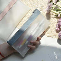 simple transparent mesh pencil case pouch pen box zipper pocket korean fashion ins big pouch stationery organizer wholesale