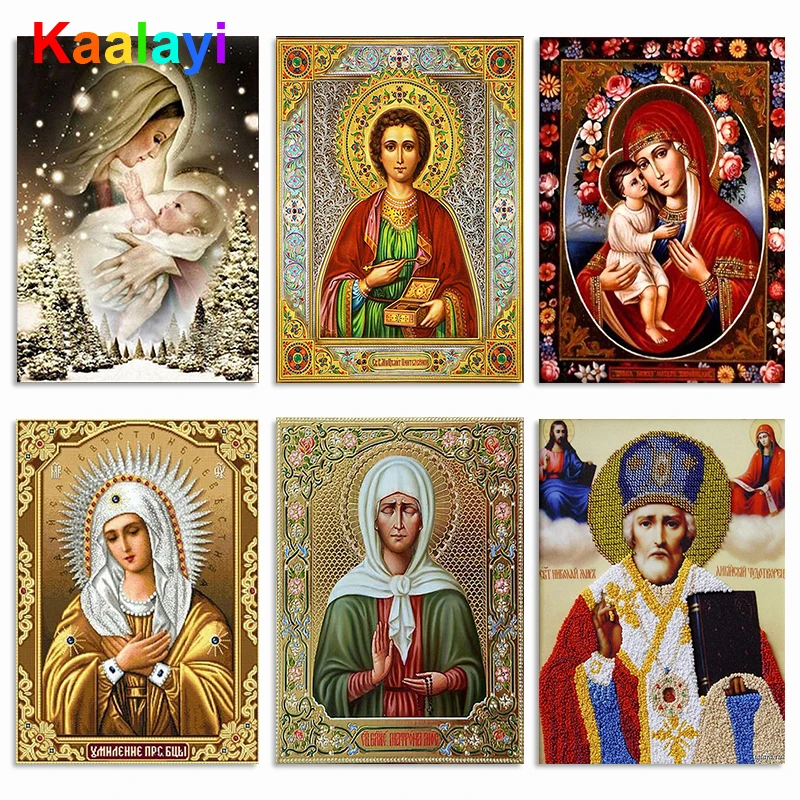 

Full Diamond Painting Icon Diamond Embroidery Religions Virgin Mary Rhinestone Mosaic Picture Cross Stitch Kits Home Decor Zs083