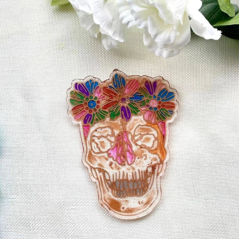 

R58E DIY Crafts Female Skull Coaster Epoxy Resin Mold Cup Mat Casting Silicone Mould