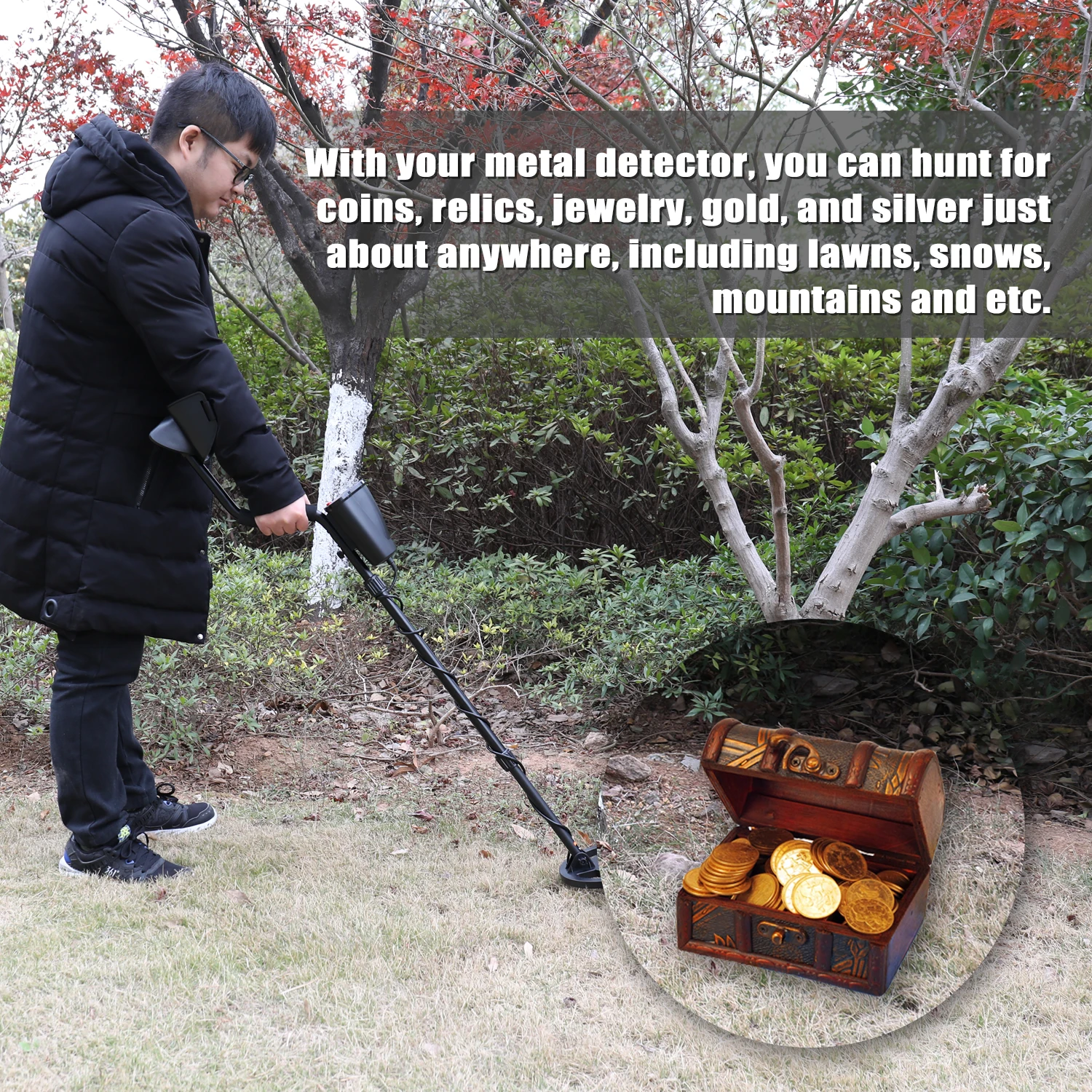 

GTX5060 Metal Detector Underground Metal Detector High Sensitivity Jewelry Treasure Gold Metal Detecting Tool