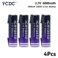 2021 new rechargeable battery 3 7 v 6000mah 18650 lithium lii on welding nickel sheet batteries for toy flashlight power bank