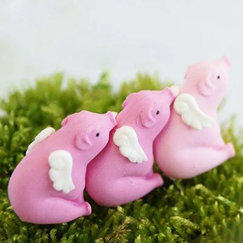 Милый мини размер 3D ПЭТ свинья Золотая рыбка силиконовая форма формы для