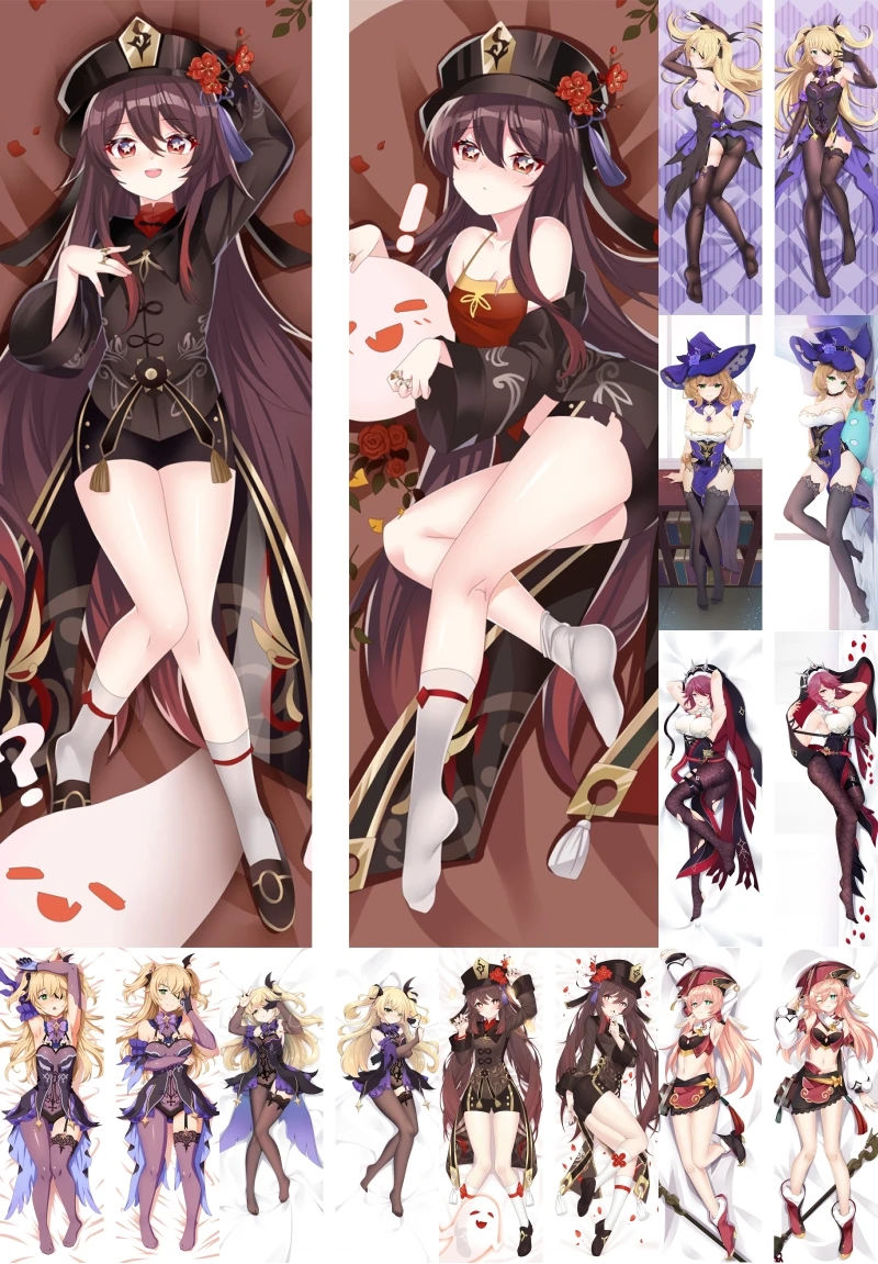 Genshin Impact Fischl Лиза Ху Тао Розария сахароза Eula Лоуренс Янь фей Косплей Подушка Dakimakura