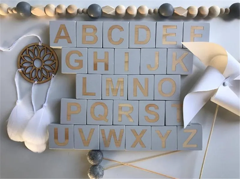 26 детских образовательных игрушек английские буквы деревянные украшения чтение