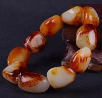 

Chinese Manual Hetian Jade Bracelet Stone Beads Anklets Jade Seed Material Beautiful Jewelry Hand String