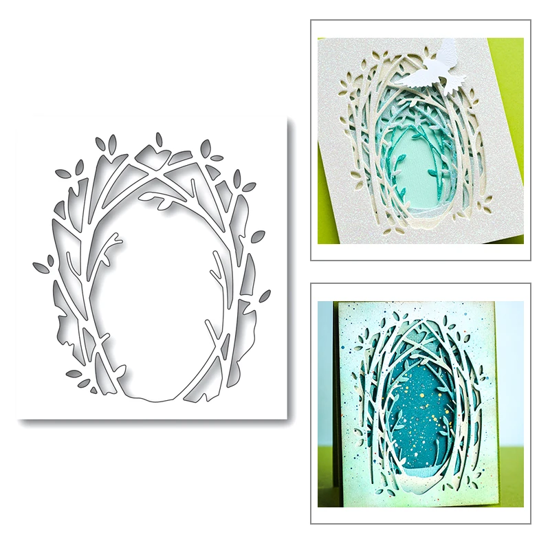 Многослойные ветви Дерево отверстие лес Горячая новинка 2020 металлические пресс