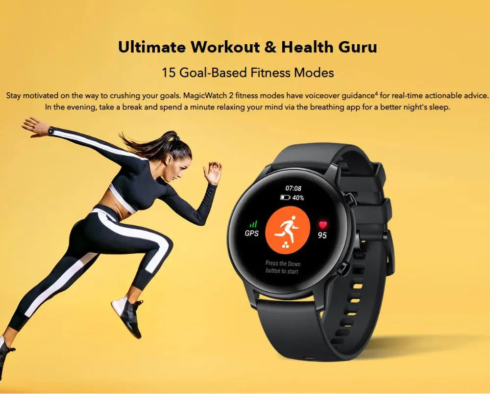 Honor MagicWatch 2 42 мм Hebe Bluethooth умные часы 1 &quotAMOLED всегда на дисплее 14 спортивных режимов