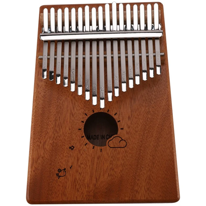 Чехол для хранения с 17 клавишами Kalimba Thumb Piano Mbira из красного дерева сумкой