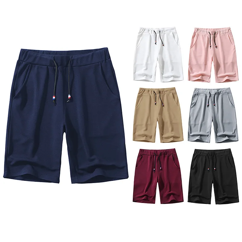 

Shorts Men 2021 Summer New High Quality Men's Pure Color Drawstring Elastic Loose Jogger Sports Shorts for Men