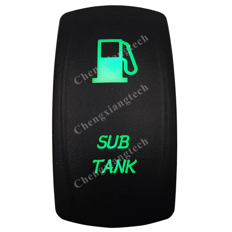 

12V 24V Boat Car 5 Pin ON/OFF SPST Rocker Toggle Switch- SUB TANK - Green Led Waterproof IP66 for Carling ARB 4X4 NARVA