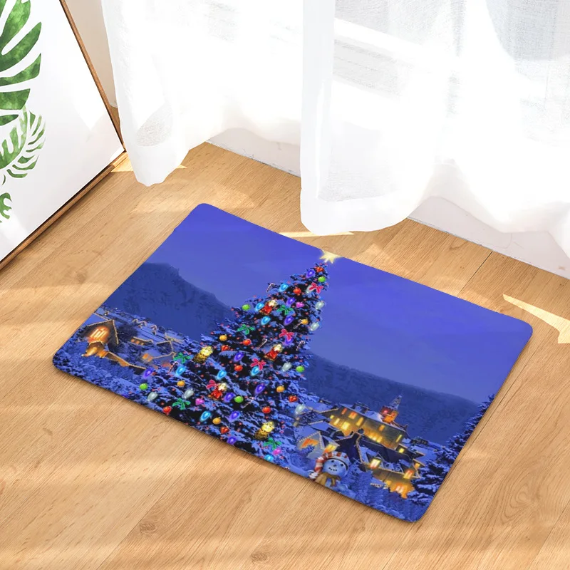 Рождественский коврик Zeegle с 3d принтом для входной двери фланелевые коврики