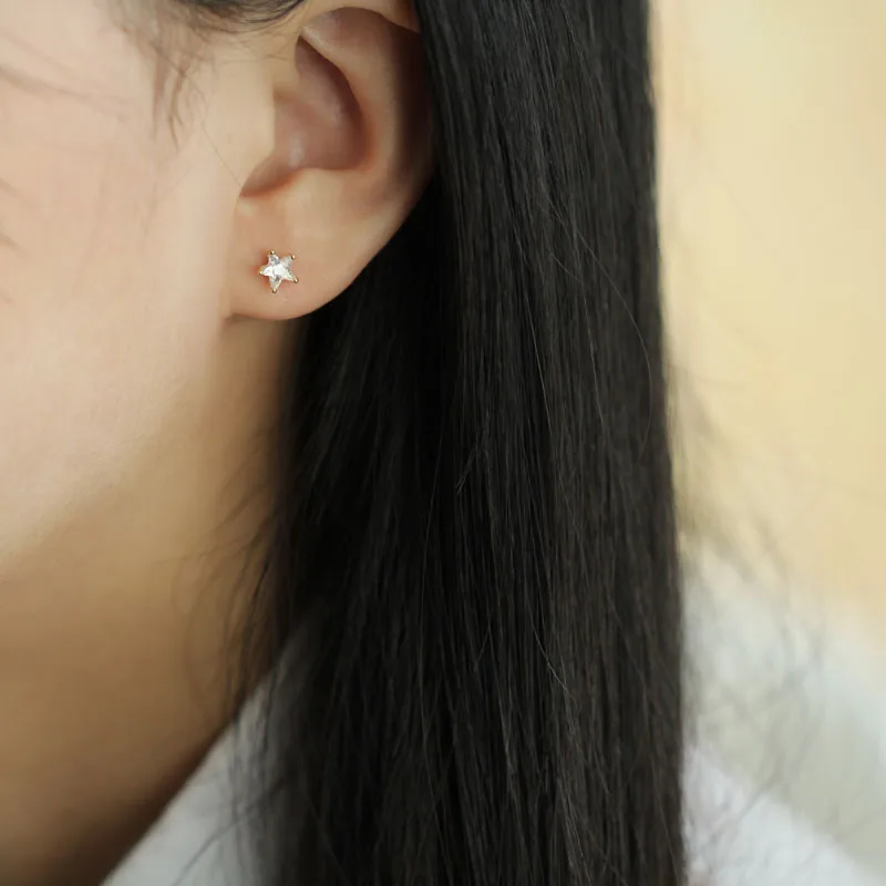 Женские серьги гвоздики с кристаллами золотистого цвета 9 к|Серьги-гвоздики| |