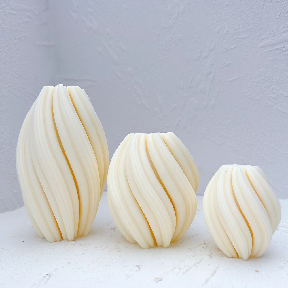 3 размера Геометрическая волна круглая свеча форма конус абстрактное искусство