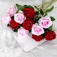 silk artificial flowers rose wedding home table decor long bouquet fake plants valentines day gifts living room decoration