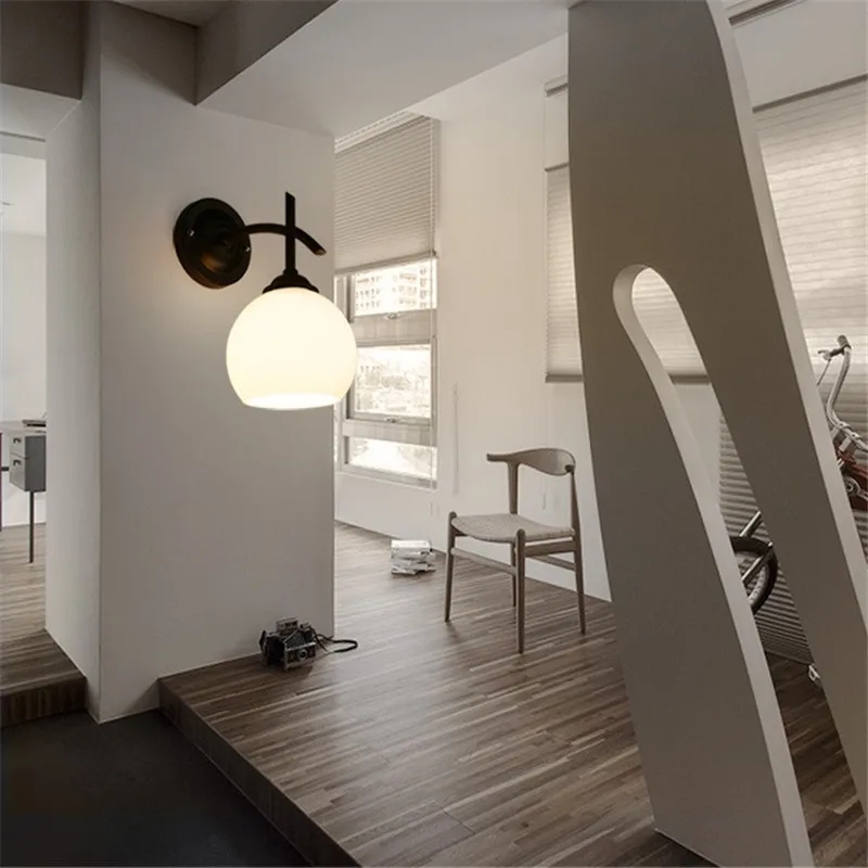 Новая настенная светодиодная стеклянная прикроватная лампа для спальни