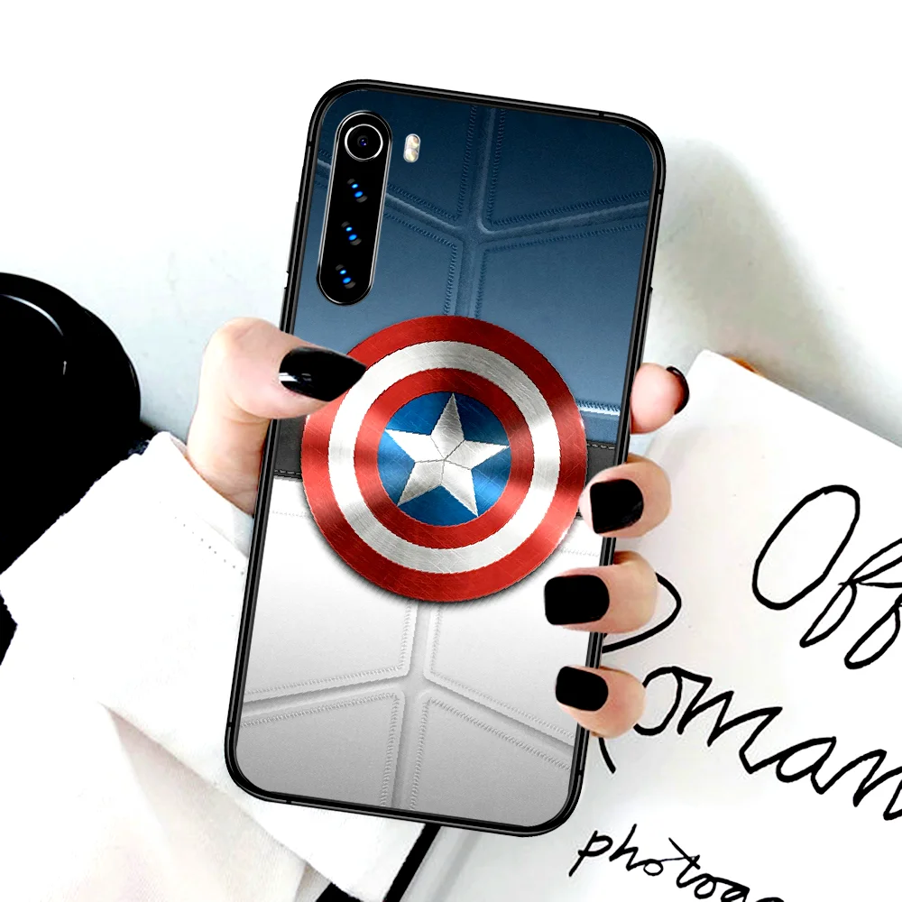 

Captains America Phone Case For Xiaomi Redmi Note 7 8 8T 9 9S 4X 7 7A 9A K30 Pro Ultra black Shell Pretty Waterproof Fashion