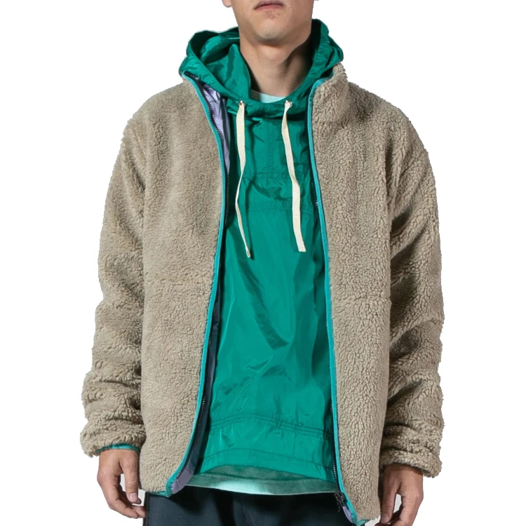 

Men's winter windbreaker polar fleece reversible jackets by OEM