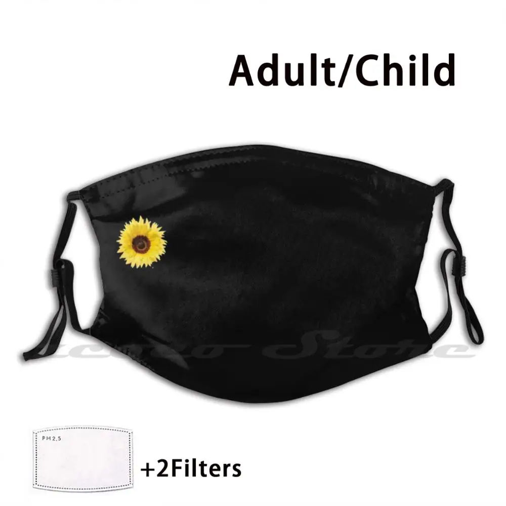 

Little Yellow Sunflower Mask Adult Child Washable Pm2.5 Filter Logo Creativity Yellow Flower Summer Sunflowers Cute Nature
