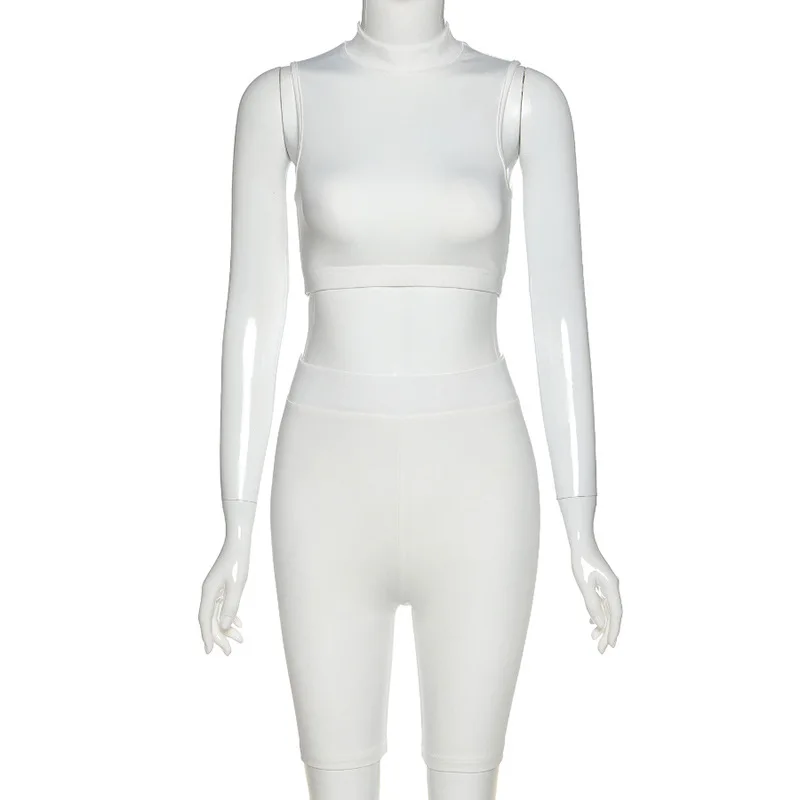 

92S1737232 Summer fashion leisure new women's wear solid tight sports short women's two piece suit