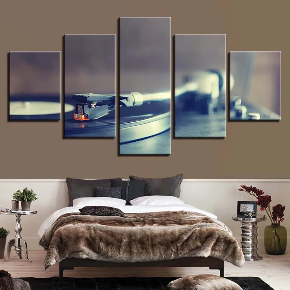 Музыка плакат с изображением гитары пианино скрипка фонограф ди джей 5 шт.