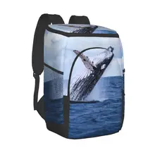 Picnic Cooler Backpack Humpback Whale Jumping Waterproof Thermo Bag Refrigerator Fresh Keeping Thermal Insulated Bag
