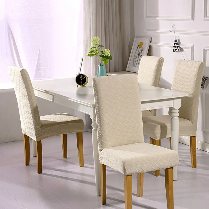 1/4/6 шт. Однотонные эластичные чехлы для стульев из спандекса|Чехлы на стулья| |