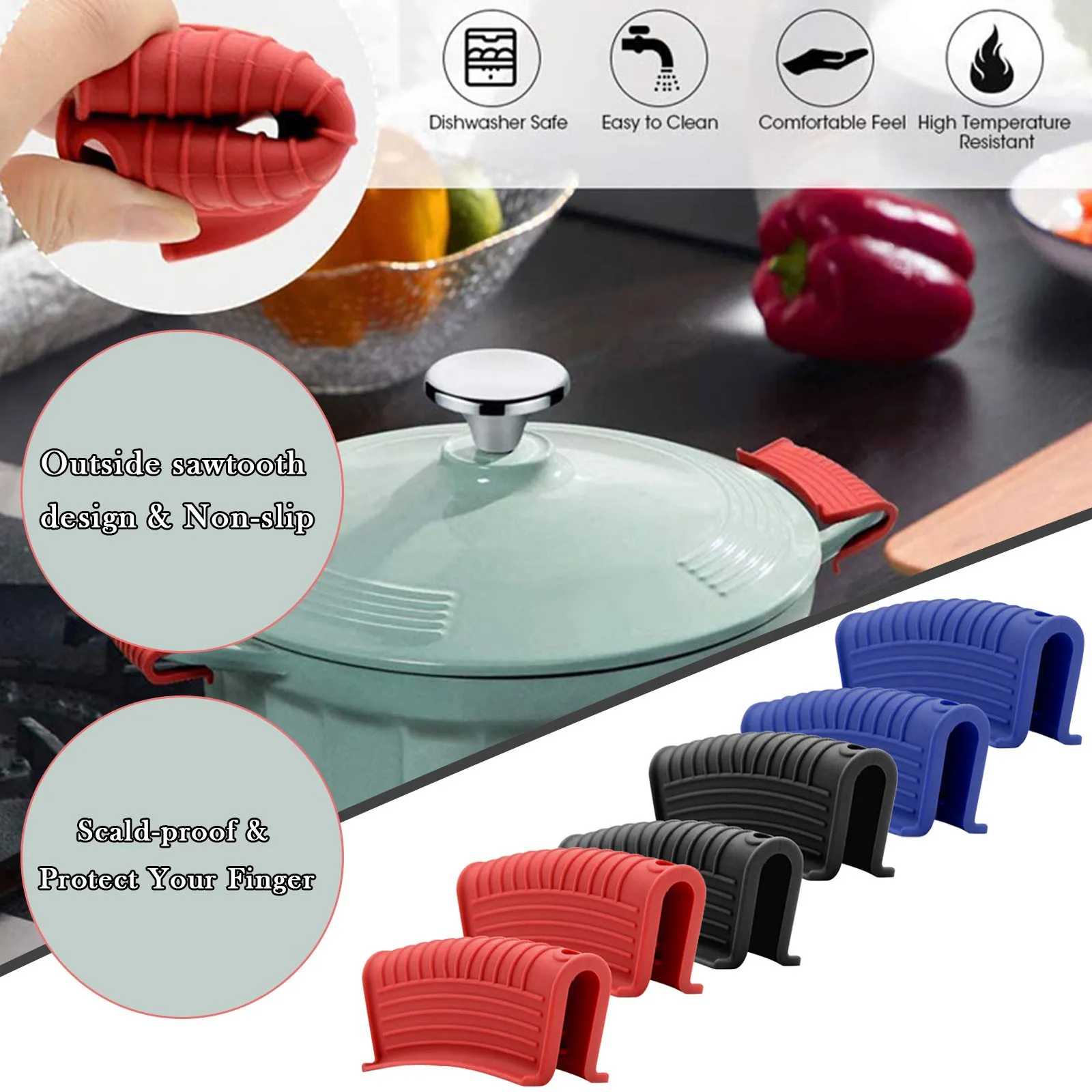 Силиконовый держатель для ручки Набор чехлов вспомогательного сковорода