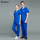 Женские топы с коротким рукавом и V-образным вырезом, Рабочая футболка, летняя одежда, топы, Высококачественная матовая униформа медсестры из полиэстера и хлопка