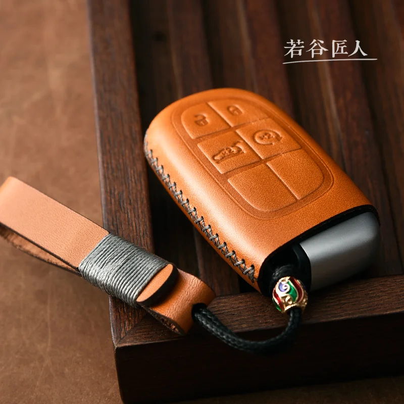 Натуральная кожа чехол ключа дистанционного управления автомобилем для Dodge Journey