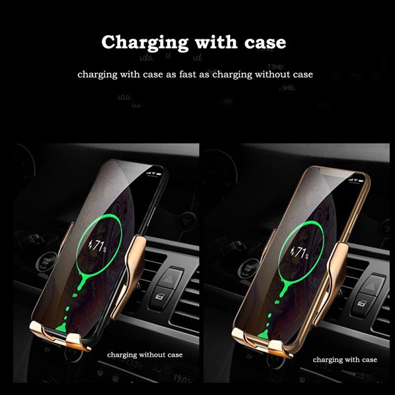 Automatic Clamping 10W Car Wireless Charger For iPhone Android Infrared Induction Qi Wireless Charger Car Phone Holder