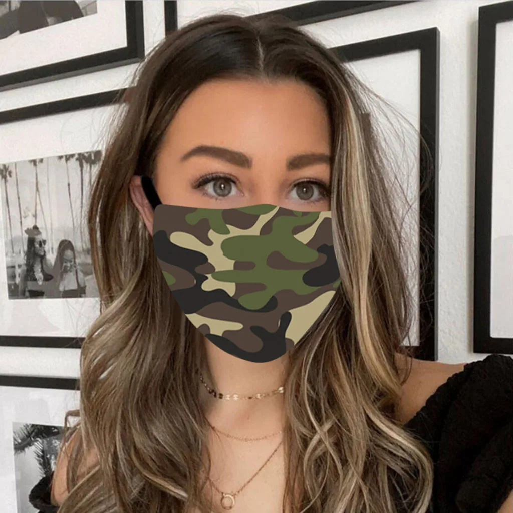 

5PC Fashion Animal Butterfly Floral Camouflage Printed Mask Washable Windproof Foggy Pollution Respirato Face Mask mascarillas