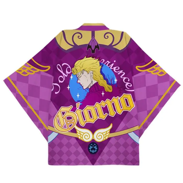 Необычные приключения Джоджо Косплей Джованна юката кимоно плащ Haori Кардиган Пальто кофта для сна костюм - Цвет: 4