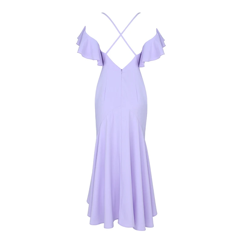 INDRESSME, новинка весны, женское сексуальное платье средней длины, с открытой спиной, v-образный вырез, короткий рукав, с оборками, вечерние, для клуба, платье русалки, модное