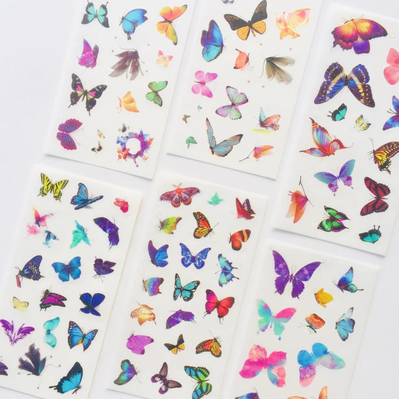

6 Sheets Butterfly Decorative Adhesive Stickers Decoration