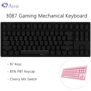 Оригинальная игровая механическая клавиатура AKKO 3087, 87 клавиш, вишневый переключатель, PBT Keycup, usb type-C, Проводная клавиатура для компьютера, геймера