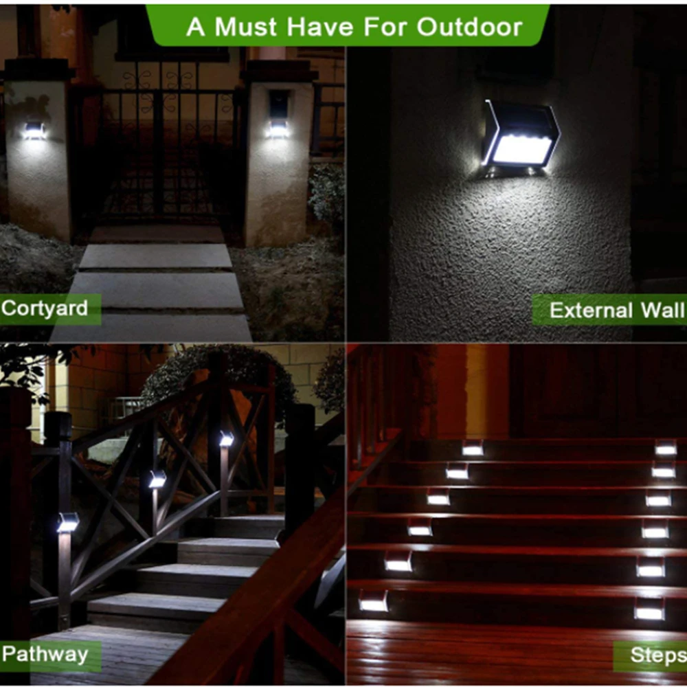 8 светодиодный s Солнечная лампа на открытом воздухе Путь Лестница