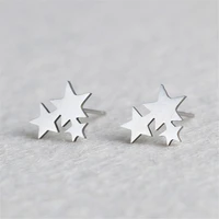 wangaiyao simple fashion five pointed star earrings female stainless steel ladies star snowflake earrings