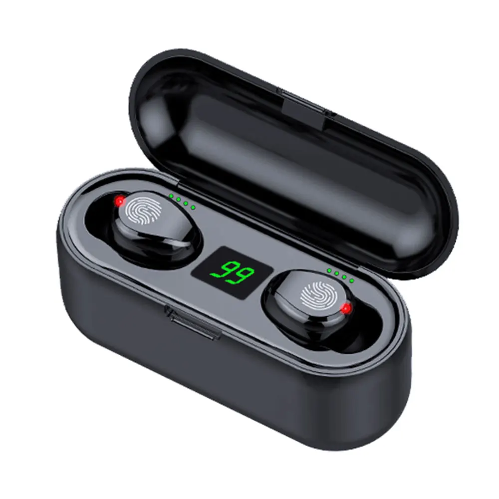 TWS 5,0 беспроводные наушники Bluetooth беспроводные наушники-вкладыши гарнитура стерео Noice снижение зарядки коробка power Bank - Цвет: F9 B